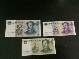 Billets Chine Neufs 10, 5 Et 1 Yuan RMB Superbe! - Cina