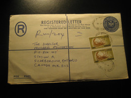 UMUAHIA Imo 1988 Registered Letter Cancel 28k Postal Stationery Cover + 2 Stamp NIGERIA To Scarborough Canada - Nigeria (1961-...)