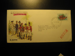 BASSETERRE ST. KITTS 1989 To Barcelona Spain Official Stamp On Air Mail Cancel Cover SAINT CHRISTOPHER AND NEVIS - St.Kitts And Nevis ( 1983-...)