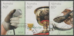 AUSTRALIA - USED 2011 60c Golf - Se-tenant Strip Of Three - Used Stamps