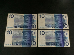 Billet Hollande Pays Bas 4x10 Tien Gulden Florins - 10 Florín Holandés (gulden)