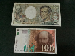 Billets France 200 Francs Montesquieu + 100 Francs Cezanne - 100 F 1997-1998 ''Cézanne''