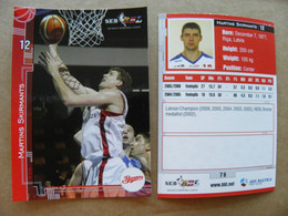 Basketball Card Latvia Seb Bbl Baltic League Barons Riga Team Player Skirmans - Other & Unclassified