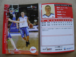 Basketball Card Latvia Seb Bbl Baltic League Barons Riga Team Player Kravcenko - Otros & Sin Clasificación