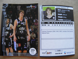 Basketball Card Estonia Seb Bbl Baltic League Rock Tallinn Team Player Doronin - Other & Unclassified