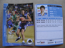 Basketball Card Estonia Seb Bbl Baltic League Kalev Tallinn Team Player Dorbek - Sonstige & Ohne Zuordnung