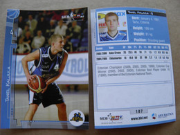 Basketball Card Estonia Seb Bbl Baltic League Kalev Tallinn Team Player Kaljula - Otros & Sin Clasificación