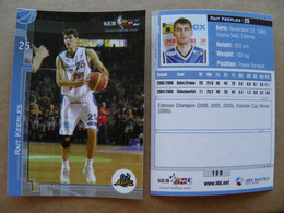 Basketball Card Estonia Seb Bbl Baltic League Kalev Tallinn Team Player Keerles - Other & Unclassified