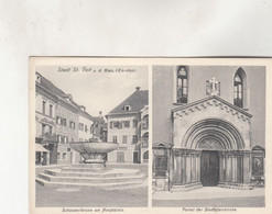 B6014) Stadt ST. VEIT A. D. GLAN  Kärnten - Schüsserlbrunn Am Hauptplatz U. Portal Der Stadtpfarrkirche ZWEIBILD AK 1910 - St. Veit An Der Glan