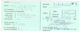 1989 RARE Taxe N°7 Appareils Automatiques ( Flipper, Billard, Juke-box...) / Baby-foot Bar De L'Etoile Foltête Gray 70 - Lettres & Documents