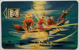 French Polynesia 30 Units "Polynesie. Soleil Levant  ( Rev. Black Text ) - Polynésie Française