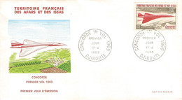 AFARS ET DES ISSAS - FDC 1969 CONCORDE Mi #26 / ZC25 - Lettres & Documents