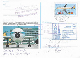 28 OKTOBER 1990 LUFTHANSA ERSTFLUG BOEING 737 HAMBOURG BERLIN - Briefe U. Dokumente