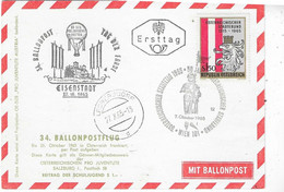 34,- BALLONPOST EISENSTADT REPUBLIK OSTERREICH - Par Ballon