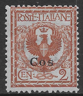 Italia Italy 1912 Colonie Egeo Coo Floreale C2 Sa N.1 Nuovo MH * - Ägäis (Coo)