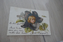 CPA Surréalisme Enfant Fleurs Avant 1906 - Autres & Non Classés