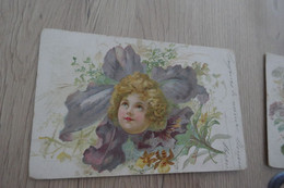 CPA Surréalisme Enfant Fleurs Avant 1906 - Sonstige & Ohne Zuordnung