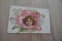 CPA Surréalisme Enfant Fleurs Avant 1906 - Autres & Non Classés