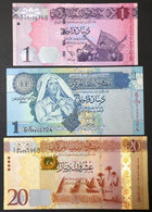 Libia Libya 1 + 1 + 20 Dinars Fds Unc   LOTTO 3988 - Libia