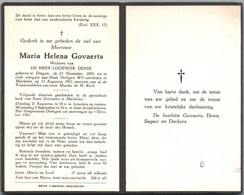 Bidprentje Diegem - Govaerts Maria Helena (1895-1951) - Images Religieuses