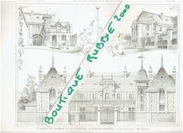 2 PLANS DESSINS 1899 LOUVECIENNES ECURIES REMISE ET DEPENDANCES D UN CHATEAU ARCHITECTE GOURY - Ile-de-France