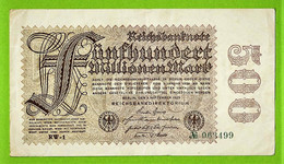 ALLEMAGNE / 500 MILLIONEN MARK / REICHSBANKNOTE / 01 - 09 - 1923 - 500 Mio. Mark