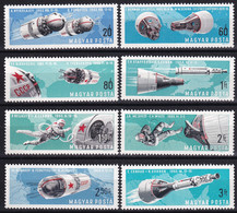 MiNr. 2299 - 2306 Ungarn 1966, 29. Dez. Bemannte Weltraumfahrt - Postfrisch/**/MNH - Europa