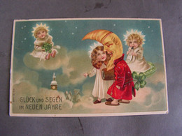 Engel Mond Neujahr Karte  1911 - New Year