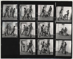 3 Fetish Girls & A Prison Cell / Complete Series 1/8  (Vintage Contact Sheet B/W 11 Photos) - Unclassified