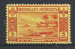 NOUVELLES HEBRIDES - 1938 - N°Yv. 110 - 5f Rouge Sur Jaune - Neuf Luxe ** / MNH / Postfrisch - Neufs