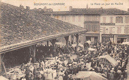 82-BEAUMONT-DE-LOMAGNE- LA PLACE UN JOUR DE MARCHE - Beaumont De Lomagne