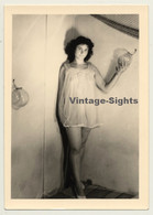 Sweet Woman In Short Transparent Nightgown (Vintage Photo ~1940s/1950s) - Unclassified