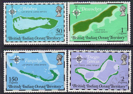 British Indian Ocean Territory BIOT 1975 10th Anniversary Of Territory, Maps Set Of 4, Used, SG 81/4 (A) - British Indian Ocean Territory (BIOT)