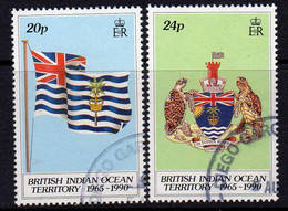 British Indian Ocean Territory BIOT 1990 25th Anniversary Of Territory Set Of 2, Used, SG 108/9 (A) - Territoire Britannique De L'Océan Indien