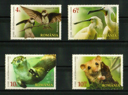 ROMANIA 2022 FAUNA Danube River Animals BIRDS OTTER - Fine Set MNH - Ongebruikt
