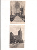 Carte Postale MOLL. St Pieterskerk ,binnenzicht. Kerk En Standbeelden (Boerenkrijg En H.Hart) - Mol