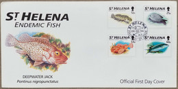 Deepwater Jack, Scorpion Fish, Endemic Species, Marine Creature, Fish Animal, St. Helena FDC 1994 - Fische