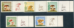 SOVIET UNION 1964 Fungi On Varnished  Paper With Labels MNH / **.  Michel 2983-87y Zf - Unused Stamps