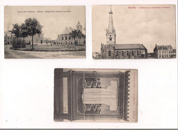 Delcampe - Carte Postale GHISTELLES. L'Eglise Avec Sa Nouvelle Tour Et Le Doyenné. Couvent Ste Godelieve. Le Linge Miraculeux. - Gistel