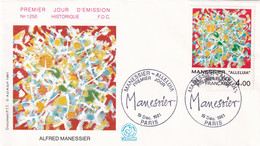 FRANCE 1981 - FDC - Alfred Manessier - Lettres & Documents