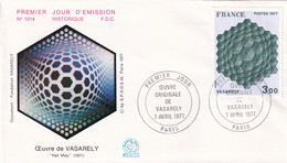 FRANCE 1977 - FDC - Vasarely - Lettres & Documents