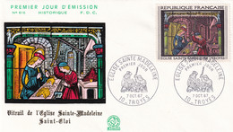 FRANCE 1967 - FDC - Vitrail De L'Église Sainet-Madeleine - Lettres & Documents