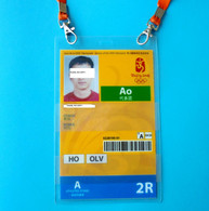 SUMMER OLYMPIC GAMES BEIJING 2008 - ORIGINAL OLYMPIC PARTICIPANT ID CARD (Pass) - SOUTH KOREA COACH * China Chine Pekin - Bekleidung, Souvenirs Und Sonstige