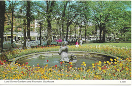 LORD STREET GARDENS AND FOUNTAIN, SOUTHPORT, MERSEYSIDE, ENGLAND. UNUSED POSTCARD   Wa5 - Southport