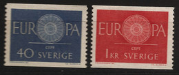 Suède Sverige 1960 N° 454 / 5 ** Europa, Emission Conjointe, Europe, CEPT, Pentti Rahikainen, Roue, Char Romain, Cheval - Ungebraucht