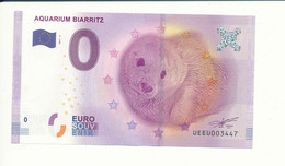 Billet Touristique 0 Euro - AQUARIUM BIARRITZ - UEUE - 2017-2 - N° 3447 - Billet épuisé - Other & Unclassified