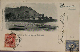 C. P. A. : SURINAM : PARAMARIBO : Kijkjes Op Den Weg Naar De Goudvelden, 2 Stamps In 1905, "Suriname Via Havre" - Surinam