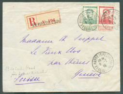 10 Et 40 Centimes PELLENS Obl. Sc LE HAVRE (SPECIAL) Sur Lettre Recommandée Du 9-II-1915 Vers CHENE-BOURG (Genève - Suis - Autres & Non Classés