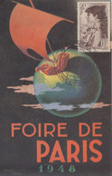 Carte  FRANCE   Foire  De   PARIS   1948 - Cachets Commémoratifs