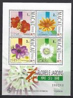 PORTUGAL - Macau 1993 - Flowers And Gardens - Souvenir Sheetlet - Hojas Bloque